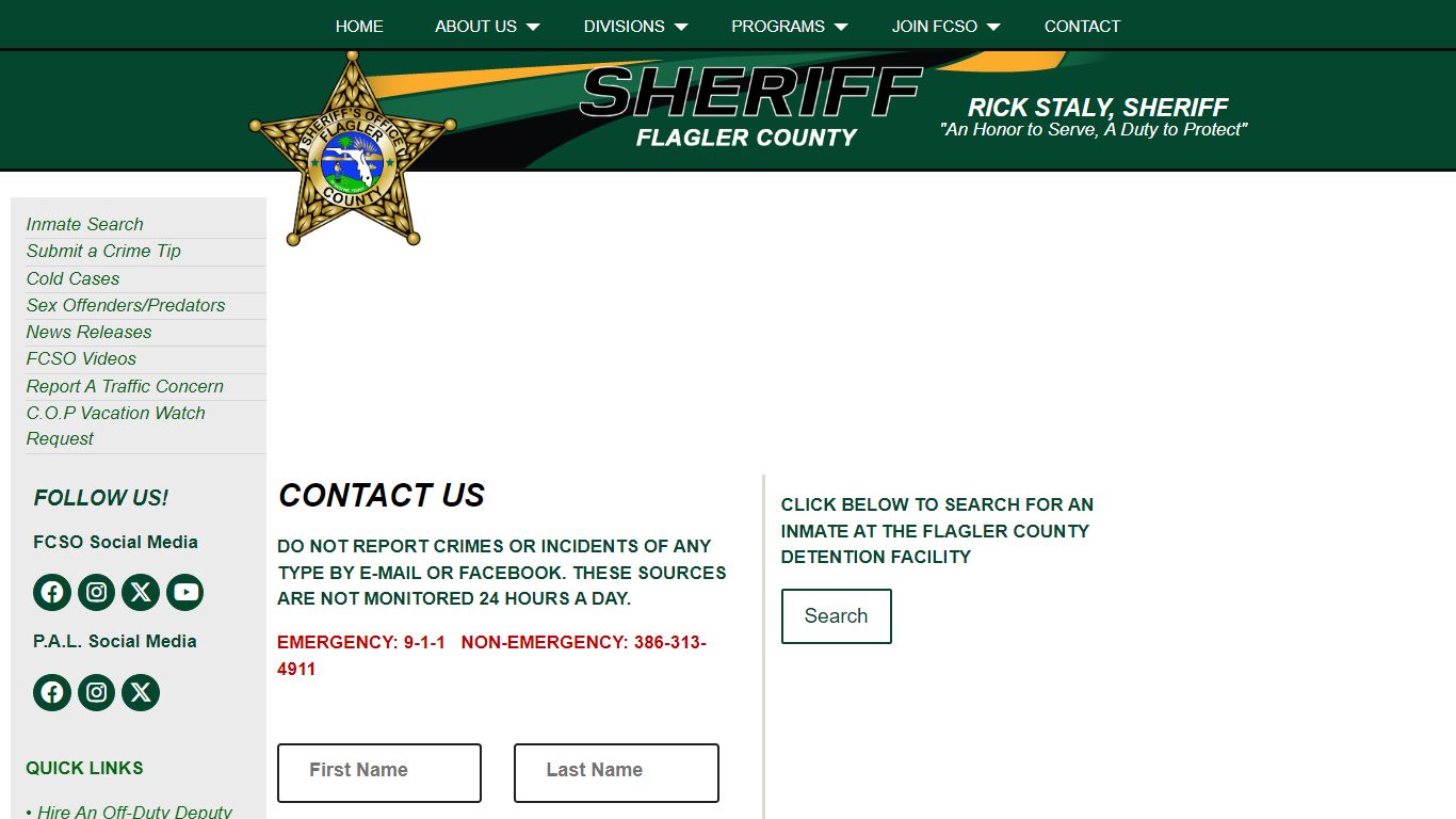 Office of the Sheriff | Flagler County Sheriff's Office